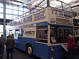 Bus in which the Coventry players paraded the cup