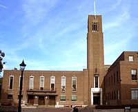 Hornsey Town Hall is in the centre of Crouch End