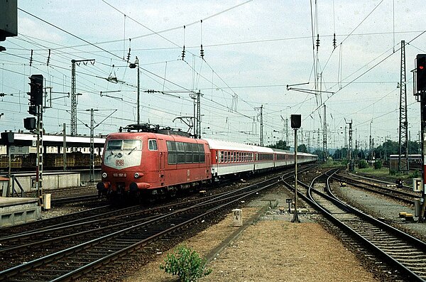 An Intercity train at Karlsruhe in 1995