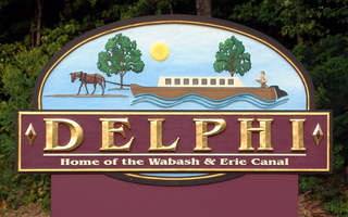 Delphi is a city in and the county seat of Carroll County, in the U.S. state of Indiana. Located twenty minutes northeast of Lafayette, it is part of the Lafayette, Indiana Metropolitan Statistical Area. The population was 2,893 at the 2010 census.