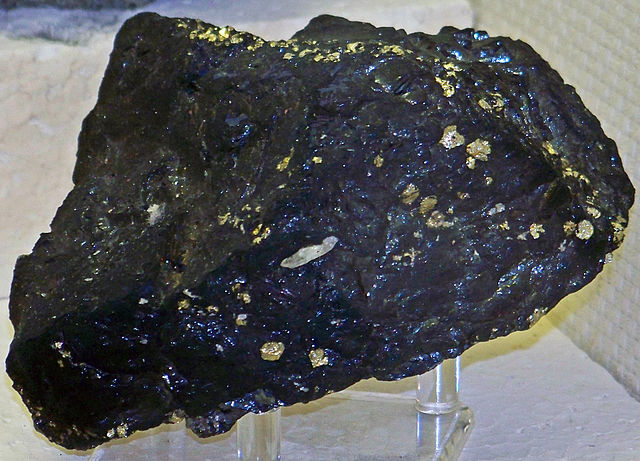 Digenite-pyrite ore sample, Butte Mining District, Montana. On display at the Museum, 2010