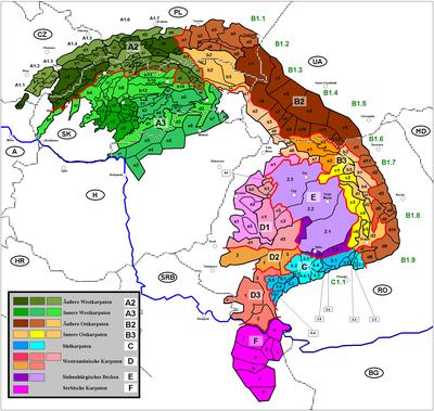 Divisions Of The Carpathians