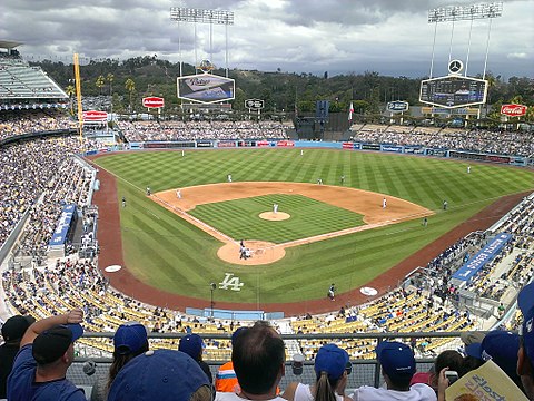 Dodger Stadium, home stadium for the Los Angeles Dodgers of Major League Baseball