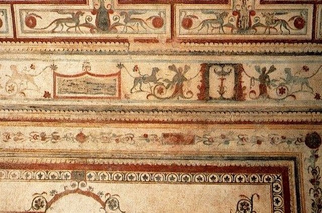 Roman frescos in Nero's Domus Aurea, Rome, unknown painter, c. 64–68 AD