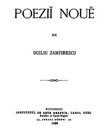 First page of Poezii nouă, 1899