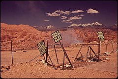 ENTRANCE TO THE MOAB CITY DUMP. SIGNS WARN LOCAL RESIDENTS THAT CATTLE CARCASSES ARE NOT ACCEPTED. ALONG WITH... - NARA - 545746.jpg