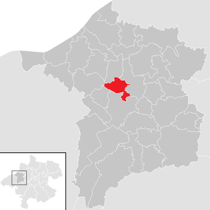 Lage der Gemeinde Eitzing im Bezirk Ried im Innkreis (anklickbare Karte)