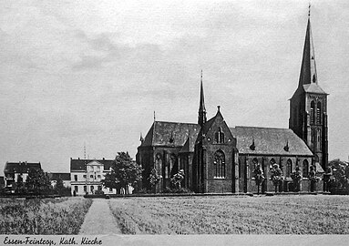 St.-Josef-Kirche um 1900 noch auf freiem Feld