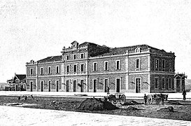 L'estació en construcció el 1890