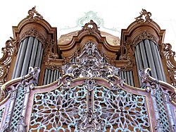 Deutsch: Johann Andreas Silbermanns Orgel (1769) Français : Orgue de tribune Johann Andreas Silbermann (1769)