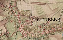 Ferraris Map of Etterbeek (Brussels) in 1777