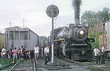 CP No. 1286 stopping at the Pope's Creek Branch in Bowie, Maryland. Ex-CPR 1286 on Pope's Creek Branch at Bowie, MD on August 14, 1969 (34527270046).jpg