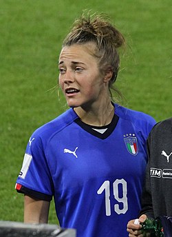 FIFA Women's World Cup Qualification Italy - Belgium, 2018-04-10 0619 - Aurora Galli (cropped).jpg