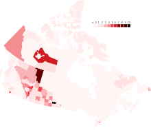 Filipino Canadians by census division.svg