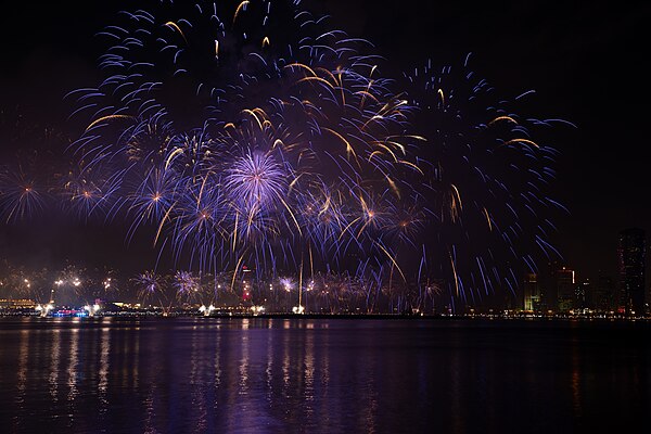 Fireworks on Qatar National Day 2018 in Doha