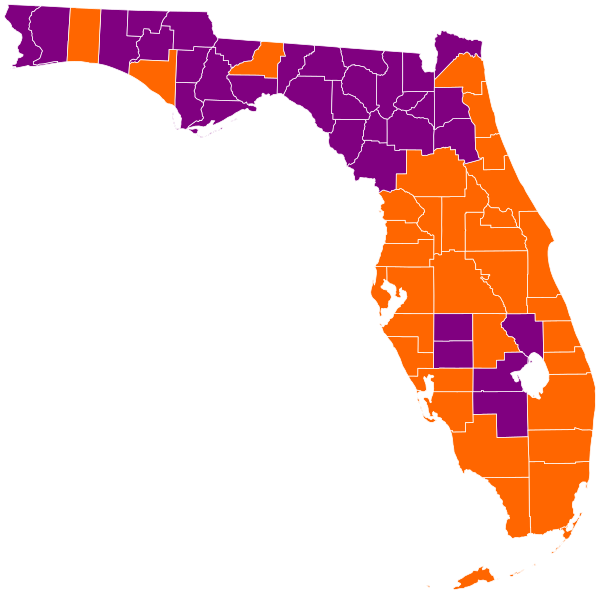Florida Republican Presidential Primary Election Results by County, 2012.svg