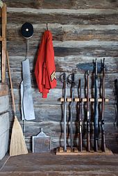 Reconstruction of mounted police weapons and uniform at Fort Walsh Fort-walsh-2 Detail.jpg