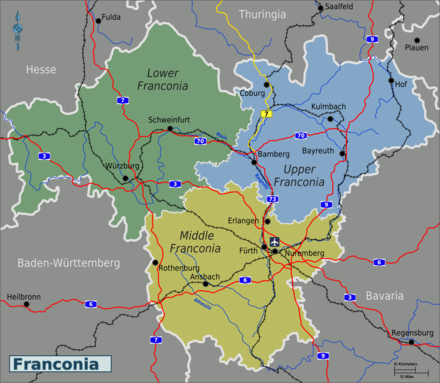 Regional Map of Franconia