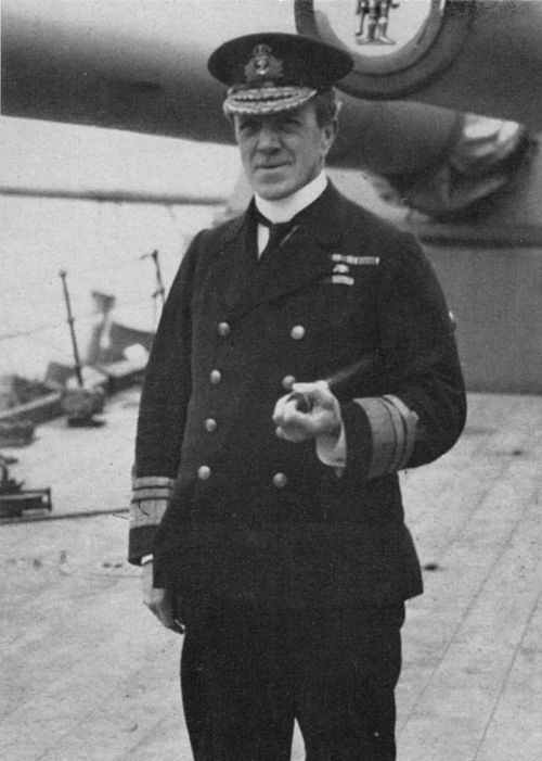 Sturdee on board HMS Hercules commanding 4th Battle Squadron at the Battle of Jutland