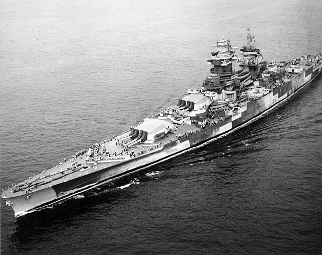 Richelieu after her refit in the United States, c. September 1943