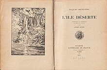 Frontispiece of L’île déserte, illustrated by André Hofer (1890-1973)