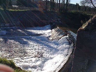 Weir system on the river
