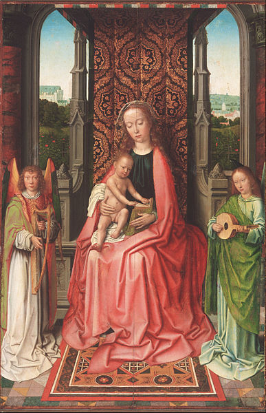 File:Gerard David, Netherlandish (active Bruges), first documented 1484, died 1523 - Enthroned Virgin and Child, with Angels - Google Art Project.jpg