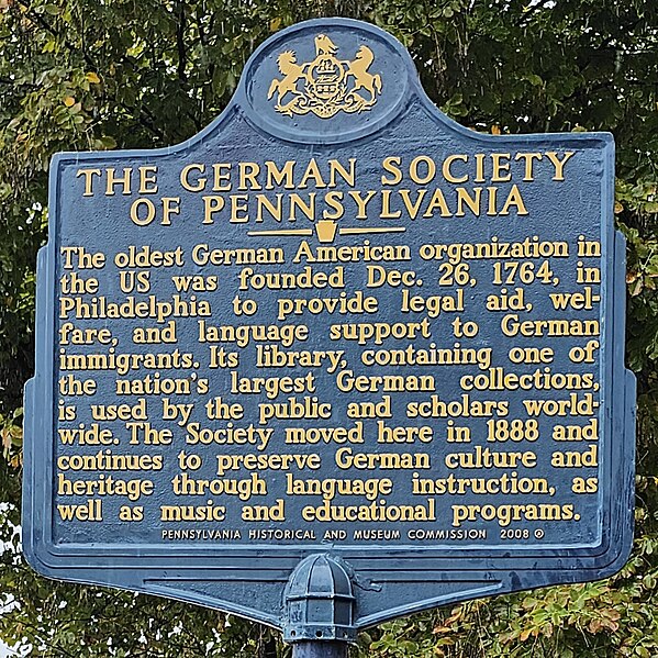 File:German Society of Pennsylvania historical marker.jpg