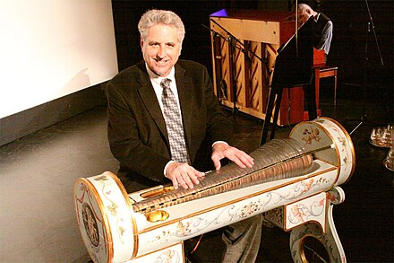 Dennis James plays the armonica at the Poncan Theatre in Ponca City, Oklahoma, on April 2, 2011.