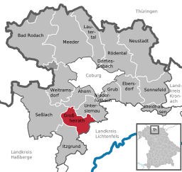 Läget för Großheirath i Landkreis Coburg