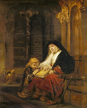 Школа Рембрандта. «Анна и Самуил в храме». 1650 год. Национальная галерея Шотландии