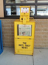 The Hays Daily News is the city's daily newspaper Hays Daily News paper vending machine 8-20-2011.JPG