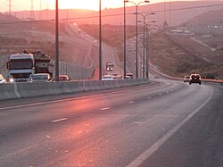 כביש 45 וצומת גבעת זאב לעת שקיעה