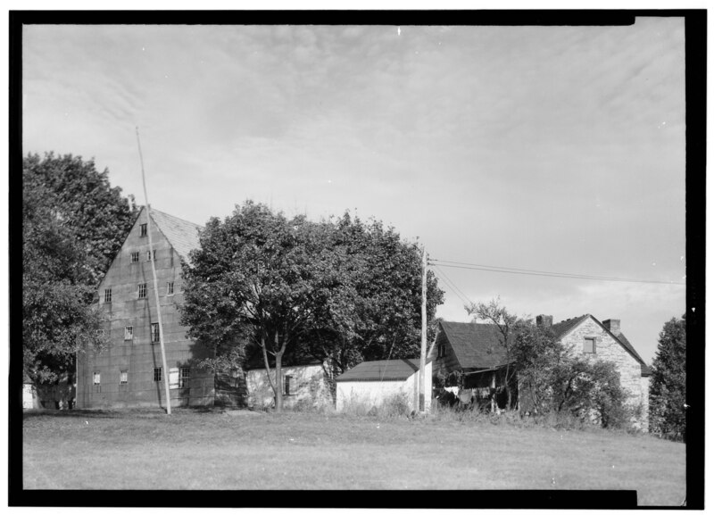 File:Historic American Buildings Survey, John O. Brostrup, Photographer November 3, 1936 9-20 A.M. VIEW OF SAAL AND ALMONRY FROM THE SOUTHEAST. - The Cloisters, Ephrata, Lancaster County HABS PA,36-EPH,1-4.tif