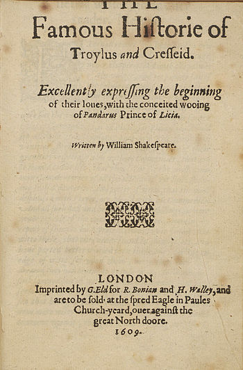 Title page, 1609 quarto edition