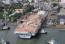 INS Vikrant during its undocking in June 2015