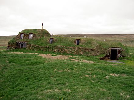 Turf house in Sænautasel, Iceland.