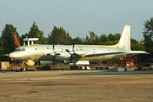 An unmarked Ilyushin IL-38, which was later delivered to the Indian Navy in 1983 and was the navy's first Il-38 to be modernised to SD standard. Ilyushin IL-38SD 'May' IN305.jpg