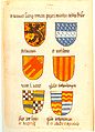 XXX et namurci sacriq(ue) romani imperi marchio ac d(omi)n(u)s fricsie (Wappen Namur und Friesland) salinarum (Salins) et mechlinie (Mecheln) tantl(e) vent (Devise)/p(hi)lipe pot sinior/de burguing (Philippe Pot, Seigneur de Bourgogne, + 1493) gla(u)de dethonlonjon/ gla(u)de dethonlonjon/ k(omte) de labastie et degranbelle (Claude, comm de la Bastie et de Granvelle)