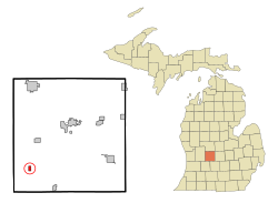 Location of Clarksville, Michigan