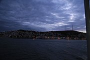 Istanbul skyline from a ferry.