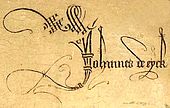 signature de Jan van Eyck