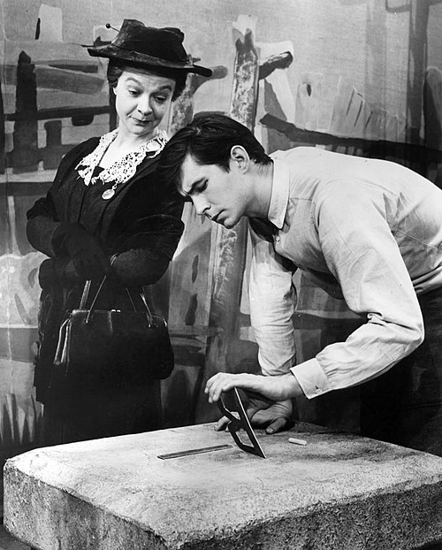 Jo Van Fleet and Anthony Perkins in the original Broadway production of Look Homeward, Angel