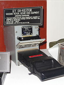 KY-28, airborne or shipborne, with KYK-28 key loader KY-28 NESTOR wideband tactical secure voice equipment, airborne or shipborne - National Cryptologic Museum - DSC08006.JPG