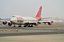 A now retired Kabo Air Boeing 747-200 in 2012 Kabo Air Boeing 747-200 UR-SDV-1.jpg