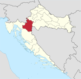 Locatie van provincie Karlovac in Kroatië