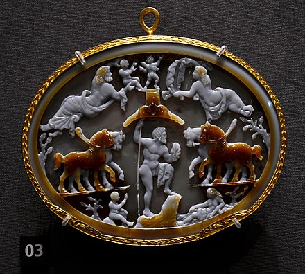 Cameo showing Poseidon as gymnasiarch of the Isthmian Games (Kunsthistorisches Museum)