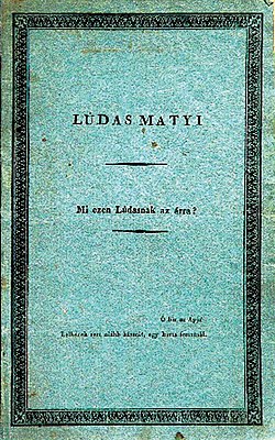 Az 1815-ben kiadott Lúdas Matyi címoldala