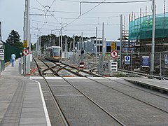 Looking south from the platforms into the depot.