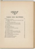 chapitrespages I.  L’arrivée du chevalier 1 II.  De quelle manière Ondine était arrivée chez le vieux pêcheur 9 III.  Le chevalier retrouve Ondine 16 IV.  Aventures du chevalier dans la forêt maudite 21 V.  Comment Huldbrand vécut dans la presqu’île 27 VI.  Un mariage 33 VII.  Le soir des noces 41 VIII.  Ondine parle des Ondins 45 IX.  Le chevalier part avec sa jeune femme 52 X.  À la ville 58 XI.  La fête de Bertalda 64 XII.  Comment les jeunes époux quittèrent la ville 71 XIII.  Comment on vécut au château de Ringstetten 76 XIV.  Le voyage à Vienne 91 XV.  Ce qu’il advint au chevalier Huldbrand 97 XVI.  Le rêve du chevalier 102 XVII.  Les secondes noces du chevalier 106 XVIII.  Les funérailles du chevalier 112 Table des gravures d’Arthur Rackham